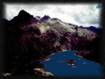 Lever du jour sur Grande fache.Bramatuers.Lac bachimana.Pic d'enfers