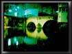Reflets de lumires la  nuit sur le Gave  de Pau